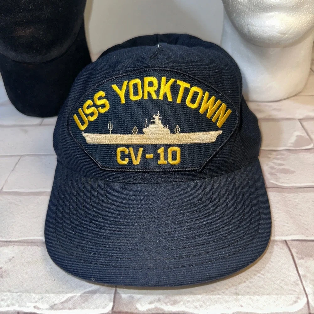 Vintage Hat Bundle USS Yorktown CV-10 Raiders Trucker Duck‎ Camo Hunting Cap Lot